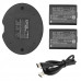 Conjunto CS‑CB011: 2 Baterías 1100 mAh + Cargador Doble Compatible con Canon LP‑E10