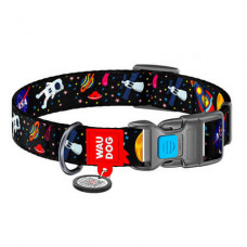 Collar para perros WAUDOG NASA – Nylon con código QR, talla M (20 mm x 28–40 cm)