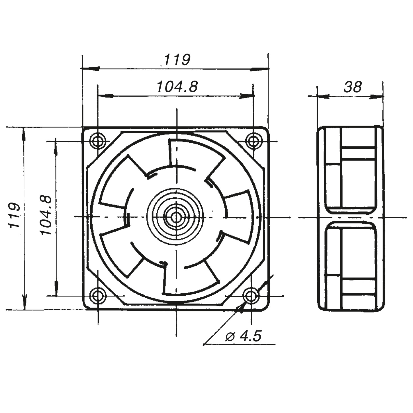 Dimensiones ventilador VA12/2