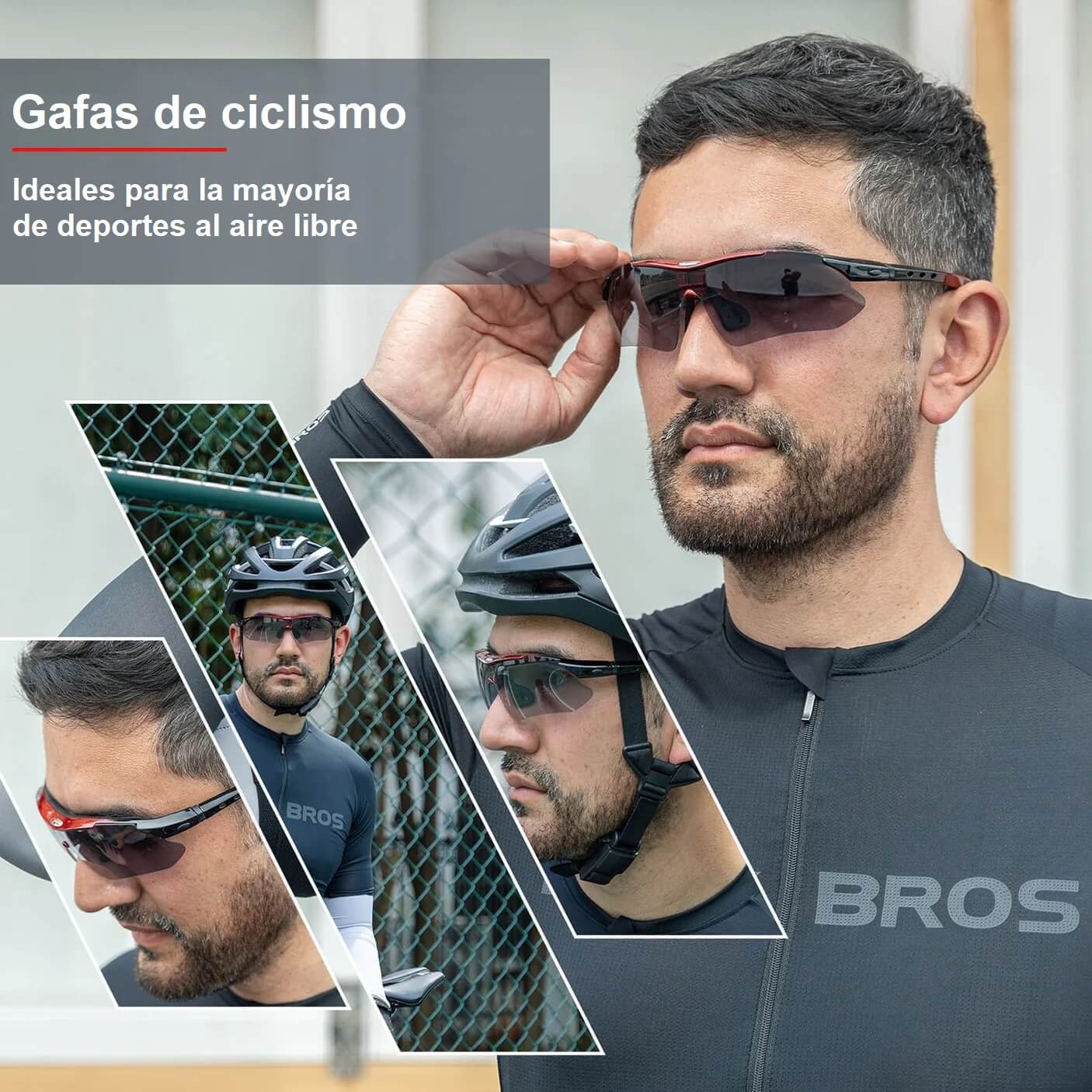 Gafas deportivas Rockbros 10142 con cinta elástica ajustable para ciclismo