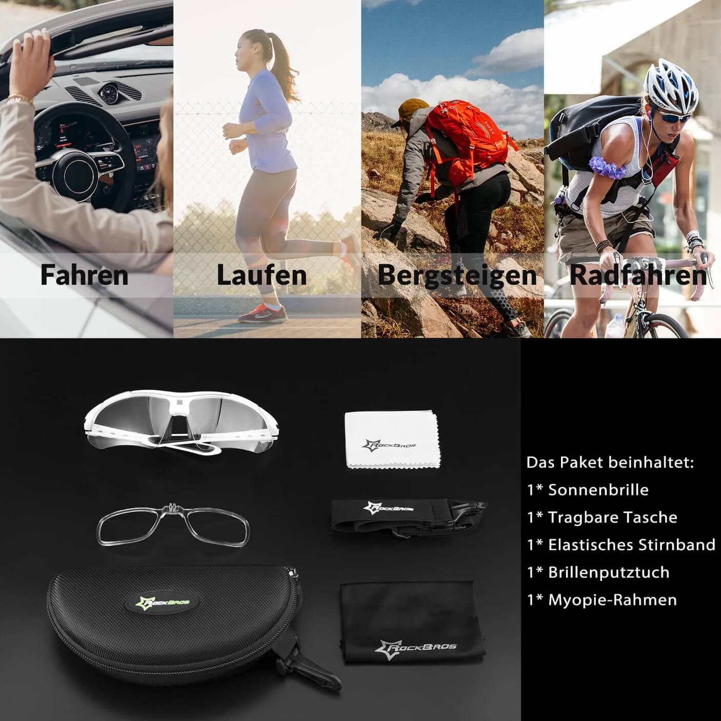 Gafas Rockbros 10142 con protección UV400 para deportes al aire libre