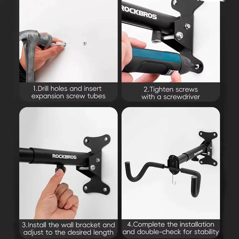 Instalación pared soporte bicicleta Rockbros BN-W045